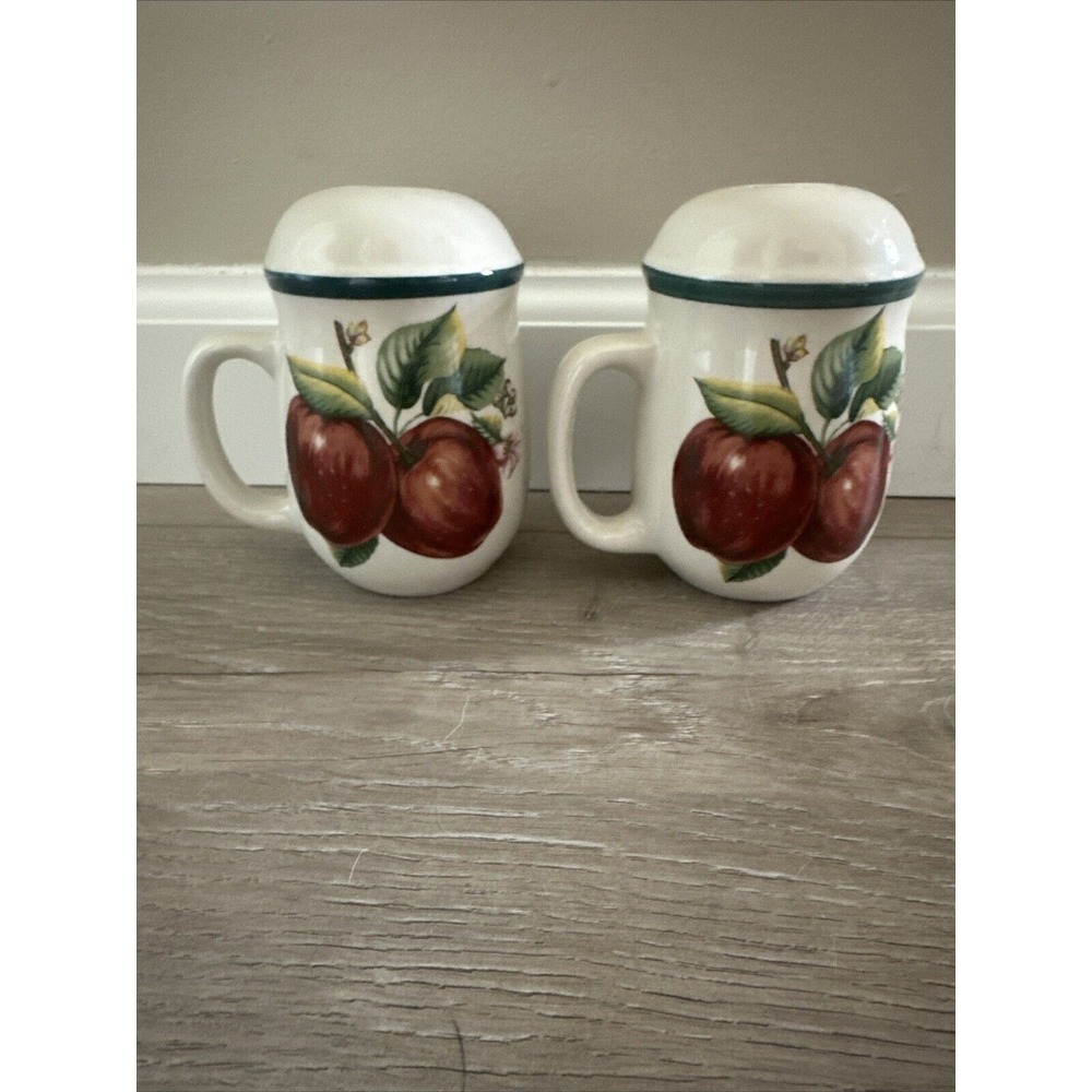 Casuals by China Pearl Apple Salt And Peper Shakers